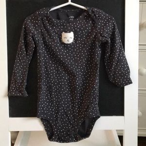 Polka dot kitty onesie